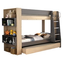 Cicely Single Bunk Bed with Bookshelf